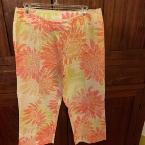 Singrid Olsen  summer print cropped linen pant